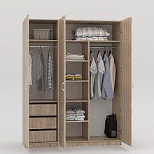 Шафа для одягу розпашна "Дуэт" 1950x1500x520мм Дуб Сонома