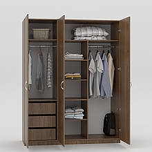 Шафа для одягу розпашна "Дуэт" 1950x1500x520мм Дуб Родос темний