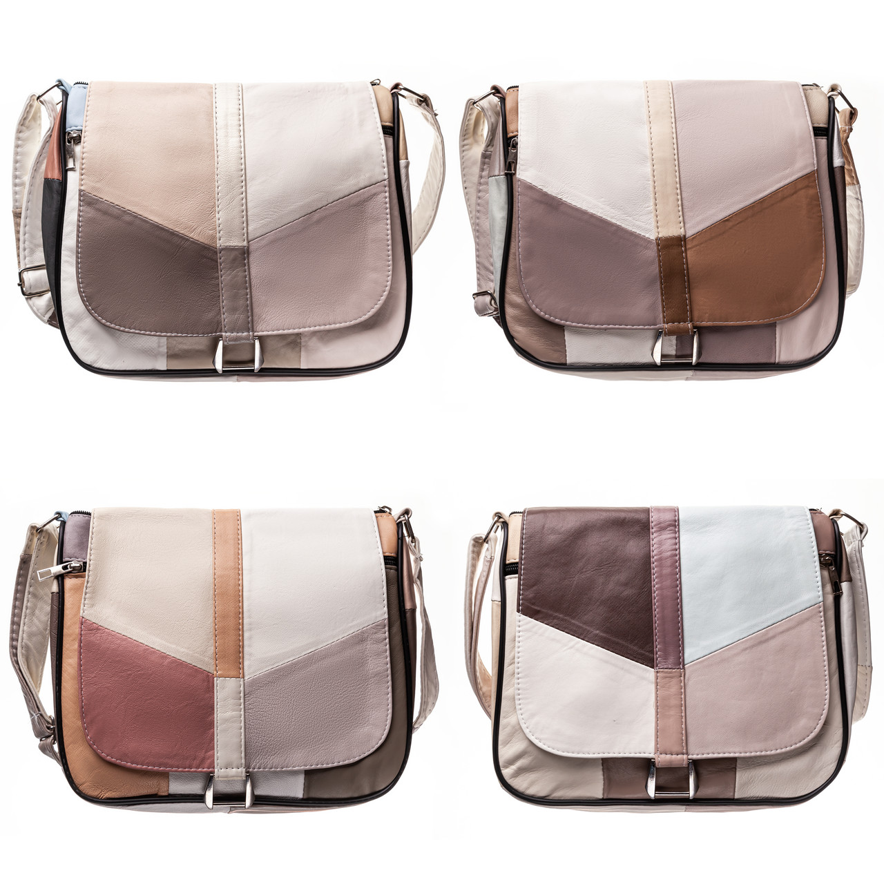 Жіноча шкіряна сумка через плече LT 5620 літній мікс, фото 1