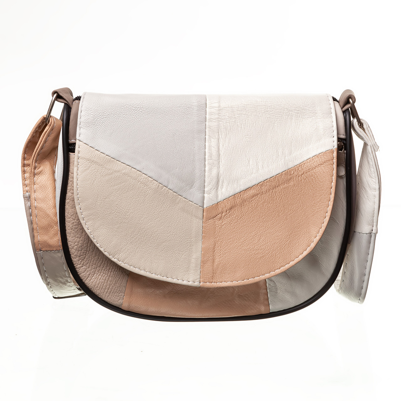 Сумка жіноча шкіряна напівкруглої форми через плече LT 5615 "Принцеса" літній мікс, фото 1