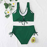 Жіночий роздільний купальник із завищеною талією S-2XL – комфортний роздільний комплект для літа, гарно сідає по фігурі, фото 2