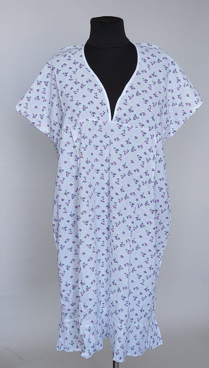 Женская ночная рубашка с V подобным вырезом горловины (64 р) - фото 3 - id-p1601197220