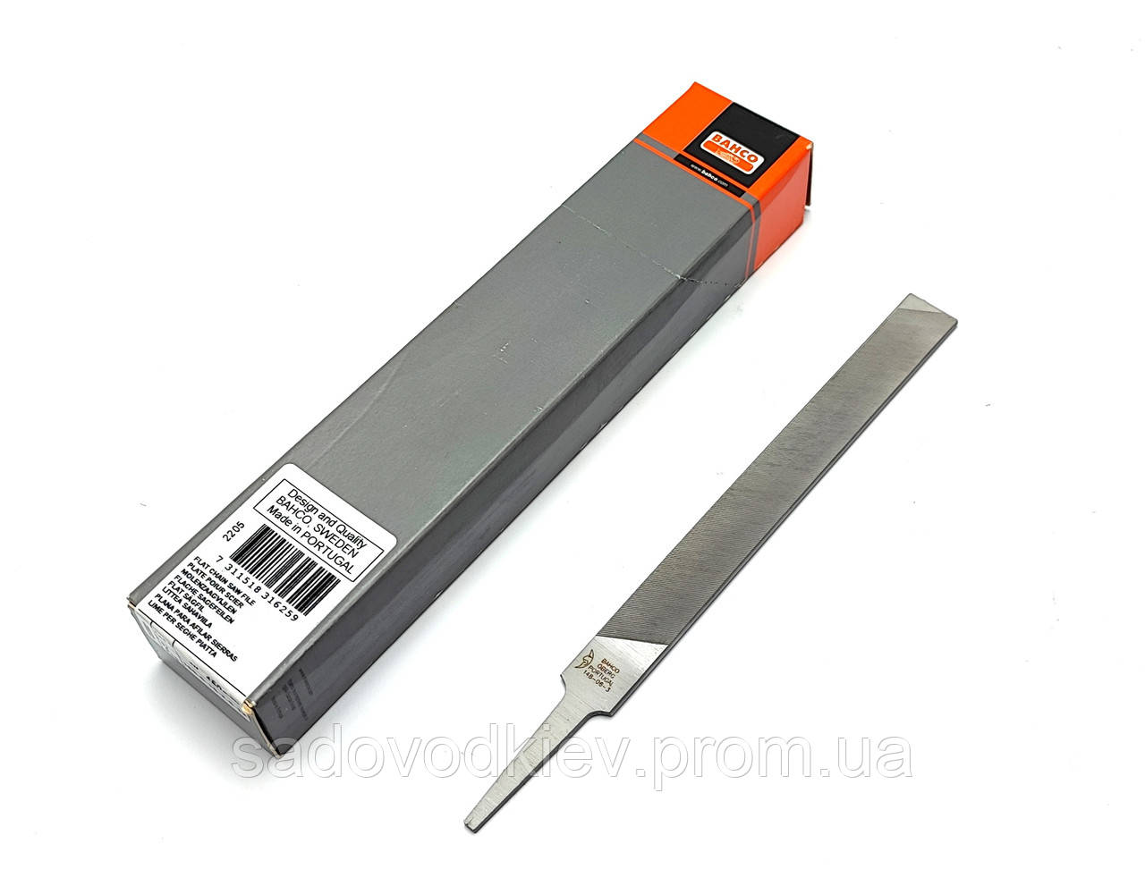 Напилок плоский для зняття обмежувача ланцюга бензопили, електропіоли "Bahco" 150 мм (Made in Portugal), фото 1