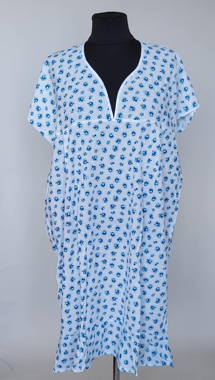 Женская ночная рубашка с V подобным вырезом горловины (64 р) - фото 1 - id-p1601197220