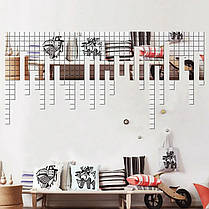 Дзеркальні пластикові наклейки квадратики 3 х 3 см 20 шт Срібні Б235, фото 4