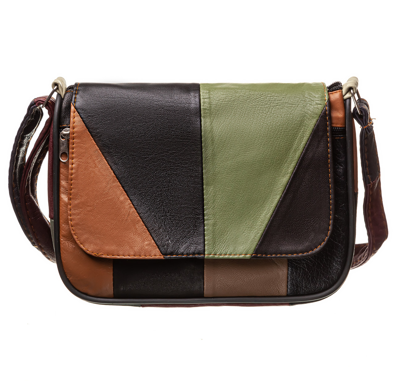 Сумка жіноча шкіряна через плече LT 5670 мікс кольорів