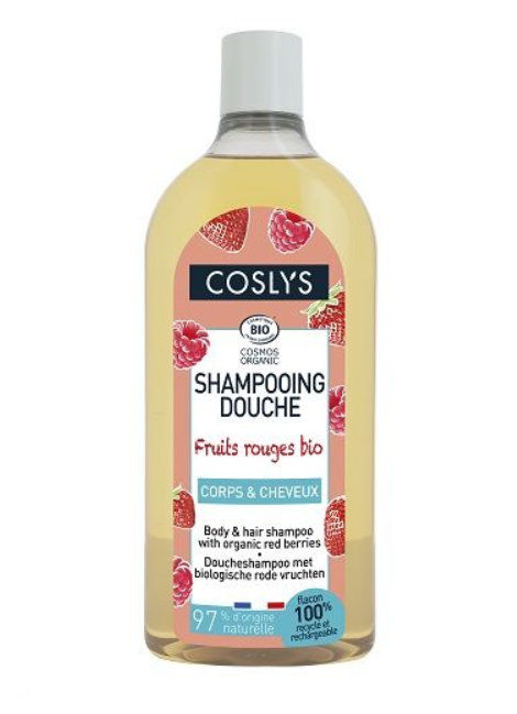 Шампунь для волосся і тіла на основі червоних ягід без мила Coslys,250 мл