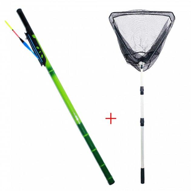 Вудка на карася джокерна з оснасткою 4.5 м. + Підсак рибальський складаний, фото 1