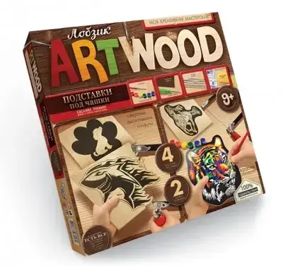Комплект креативної творчості Dankotoys "ARTWOOD" Підставки під чашки, фото 1