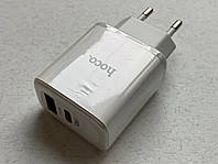Зарядний пристрій Hoco C105A Type-C + USB-A, швидке заряджання PD 20W + QC 3.0, мережевий