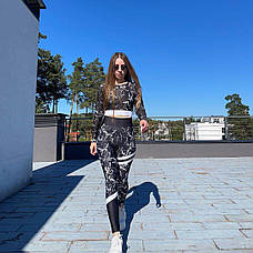 Лосини жіночі S, Мармур Чорний SuperStacy, фото 4