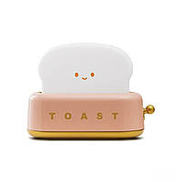 Детский ночник тостер, аккумуляторный светильник с теплым освещением, TOAST (pink)