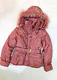 Куртка під пояс рожева пудрова легка весняна дитяча для дівчинки 5  6 років, фото 6