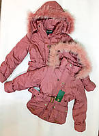 Куртка под пояс розовая пудровая легкая весенняя детская для девочки 5 6 лет
