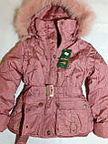 Куртка під пояс рожева пудрова легка весняна дитяча для дівчинки 5  6 років, фото 4
