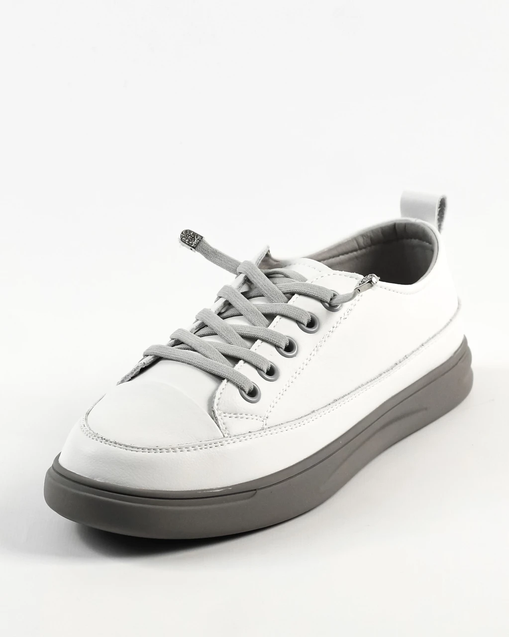 Кеди білі на сірій підошві Prima d'Arte 2338 41 шкіра 36