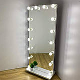 Гримерне дзеркало з лампами на колесах без рами, фото 2