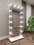 Безрамне гримерне дзеркало з лампами на колесах, фото 2