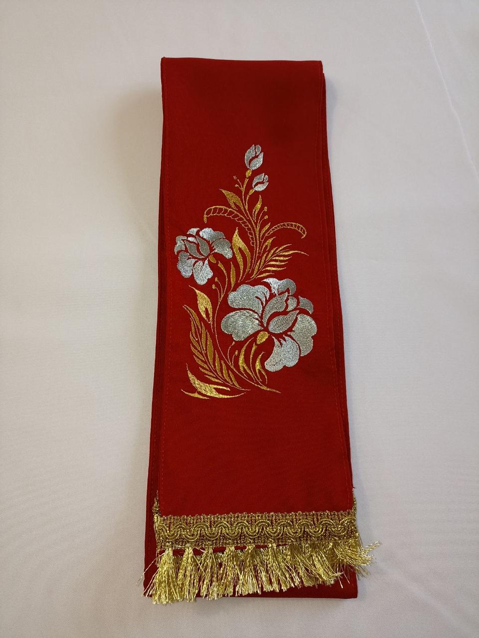 Закладка для Святого Євангелія з габардину (червоний колір), фото 1