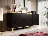 Комод Glamour білий, чорний, чорний, фото 5