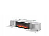 Тумба под ТВ Rova EF підсвічування (продається окремо), Немає, модерн, білий / білий глянець, чорний, чорний глянець, фото 3