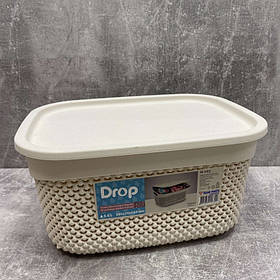 Корзина для зберігання пластикова 6,6 л Ucsan Рlastik M-1163  бежева