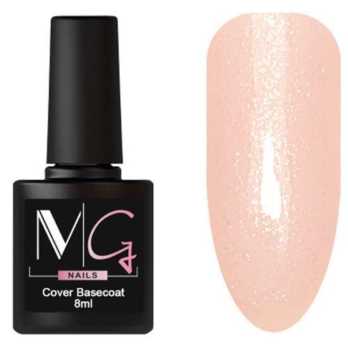 Основа камуфляжна для гель-лаку MG Nail Сover Base №39 Бежево-рожевий з мікроблиском 8 мл