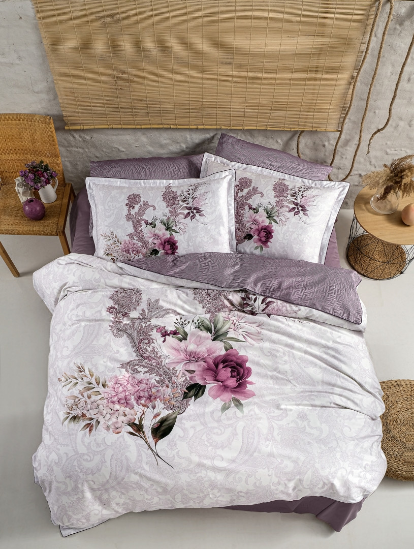 Турецька Постільна Білизна La Roman Premium Satin 300TC Dolce Berry 200х220см