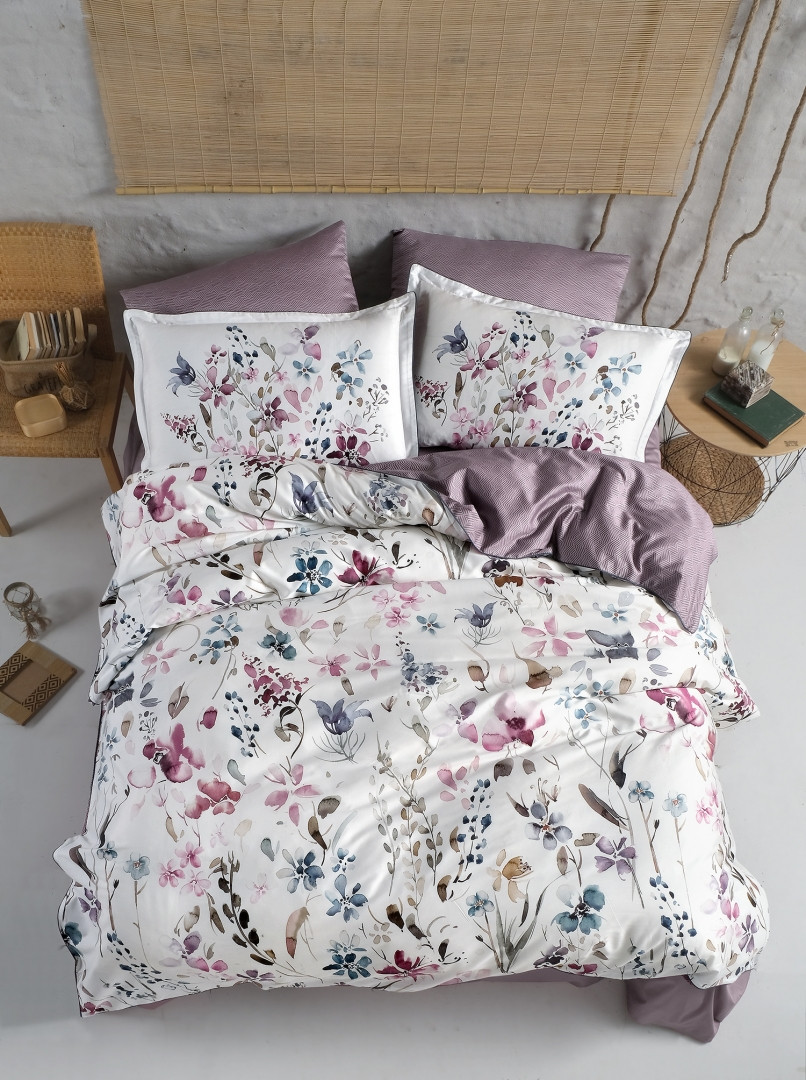 Турецька Постільна Білизна La Roman Premium Satin 300TC Delcina Berry 200х220см