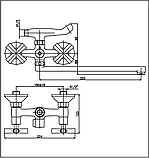 Змішувач для ванни двовентильний з довгим виливом Haiba Smes 140 EURO (HB0366) Хайба Смес 140, фото 2