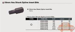 Насадка Spline 10 мм * M 6 L — 30 мм TOPTUL