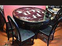 Обеденный круглый стол и стулья комплект в китайском стиле