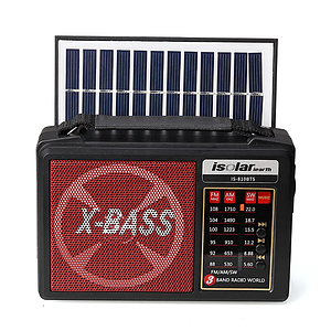 Радіоприймач IS-810BTS, NSS Solar Radio FM/AM/SW  потужний ліхтар, USB/TF, З СОНЯЧНОЮ ПАНЕЛЮ