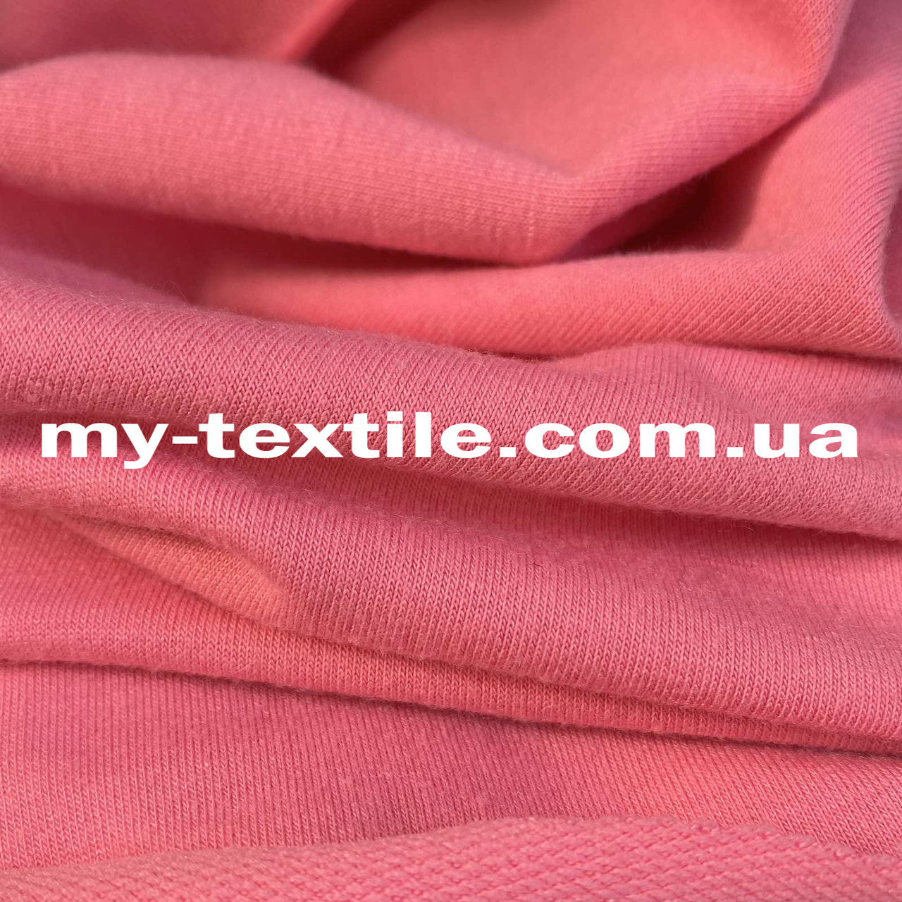 Трикотаж Футер Двунітка однотонна ширина 180 см Яскраво Рожевий, фото 1