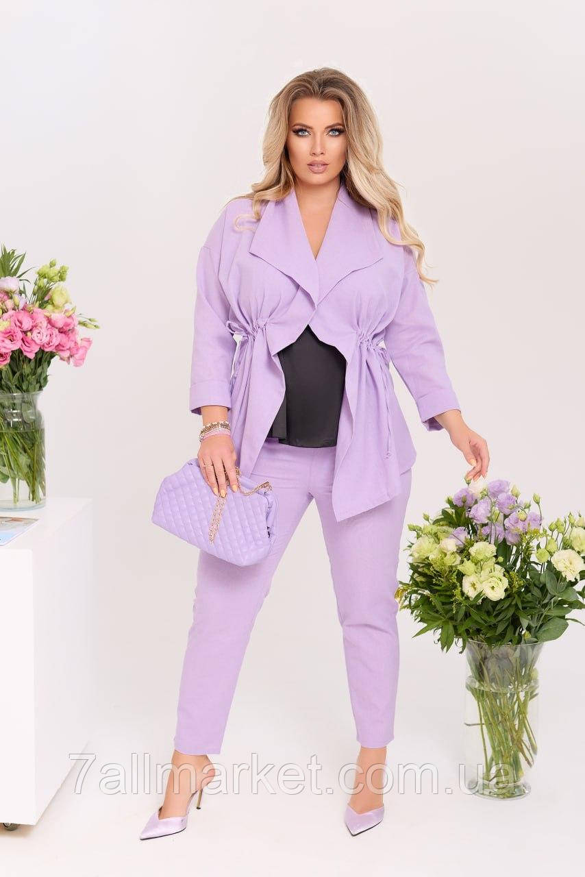 Прогулянковий костюм Льон р. 48-58 (3цв) "VOJELAVI" недорогого від прямого постачальника