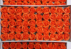 Мильна троянда помаранчева для створення розкішних нев'янучих букетів і композицій з мила
