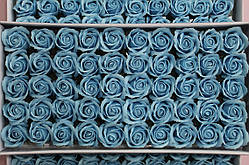 Аквамаринова мильна троянда для створення розкішних нев'янучих букетів і композицій з мила