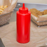 Пляшка для соусів із мірною шкалою 360 мл. червона