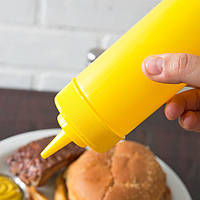 Пляшка для соусів із мірною шкалою 710 мл жовта