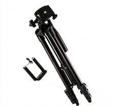 Штатив металевий універсальний для телефона та фотоапарата Tripod 3120 PRO портативний трипод 0,35-1.02м, фото 3