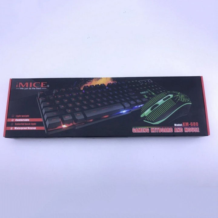 Дротова ігрова клавіатура та мишка iMICE KM-680 з підсвіткою 1600 DPI, комплект клавіатура та миша KA-443 для