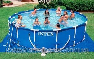 Каркасний басейн Intex 56949 Інтекс 457 х 107 см + насос-фільтр, сходи, тент, підстилка,київ