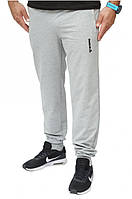 Мужские трикотажные спортивные штаны Reebok (Reebok-7254-2) брюки Рибок осенние весенние серые. Мужская одежда