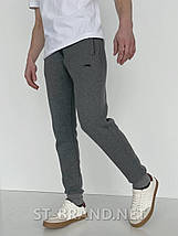 50,52,54. Сірі утеплені чоловічі спортивні штани на манжеті / Трикотаж тринитка, фото 3