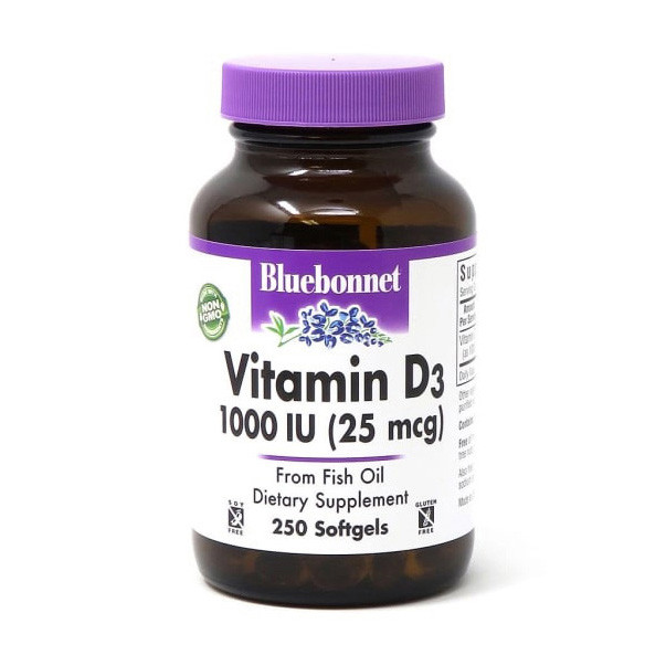 Vitamin D3 1000 IU (25 mcg) (250 softgels), фото 1
