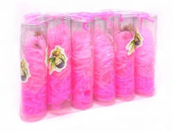 Рожеві гумки для волосся силіконові набір 12 колб