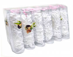 Білі гумки для волосся силіконові набір 12 колб