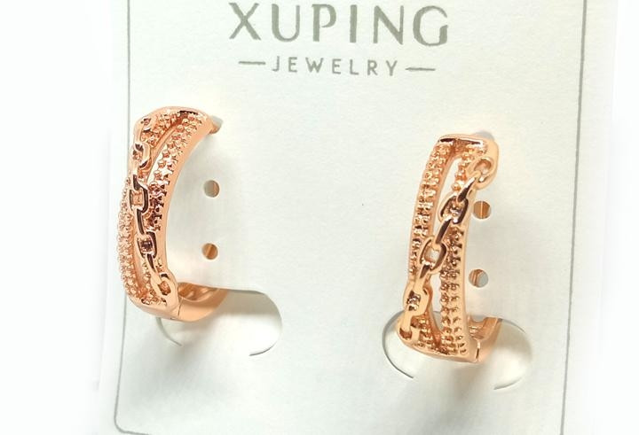 Сережки жіночі Цепі XuPing золото