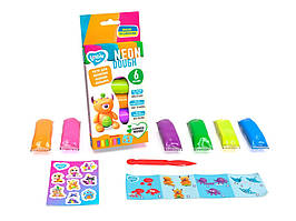Набір тесту для ліплення "Neon Асорті" ТМ Lovin 41176, 6 кольорів по 35 г 4525957
