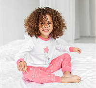 Пижама для девочки Бемби ПЖ53 белая с розовым 92
